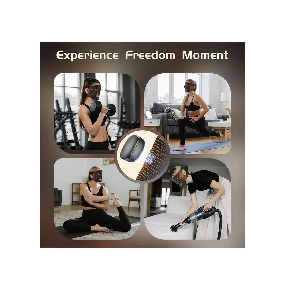 BNU Wireless LED Light Therapy Face Mask 400 Beads Anti Aging Skincare Tool - Picture 9 of 13